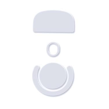 Imagem de PWNAGE SmoothGlide PTFE arredondado substituição patins pés para G Pro X Superlight GPX, ultra-suave e durável, adesivo 3M, mouse para jogos branco