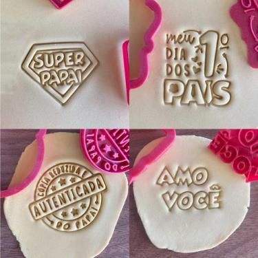 Imagem de Kit 4 Cortadores Meu Primeiro Dia dos Pais Amo Voê - DOCE IMPRESSO,  1
