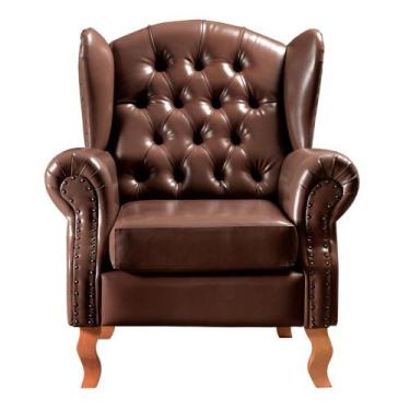 Imagem de Poltrona Imperador Chesterfield Cadeira Decorativa Vintage  - Bella De