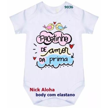 Imagem de body bebê pacotinho de amor da prima cód 9036 - nick aloha, Branco, GG