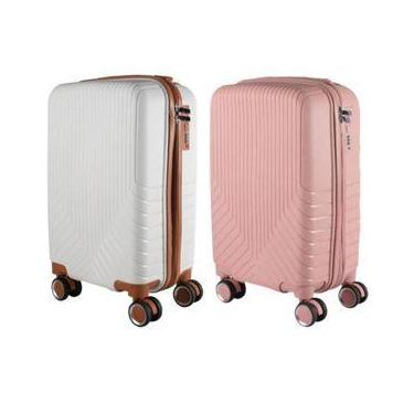 Imagem de Kit 2 Malas de Bordo 10kg Polipropileno Maldivas - Ultra leve, Branco,