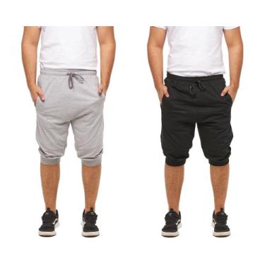 Imagem de Kit com 02 bermudas de moletom masculina fitness skinny - Wooks, G, Ci