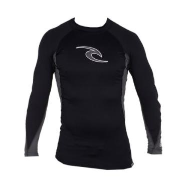 Imagem de Rip Curl Camiseta Rash Guard manga comprida Wave, GG, preto/carvão
