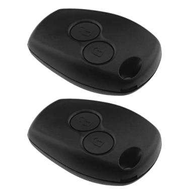 Imagem de Micro Traders 2 peças de chave de carro ABS preto para Renault Trafic Clio Kangoo Master Modus Twingo e Dacia Duster Logan Sandero, 2 botões, lâmina de chave VA2 VA6