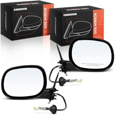 Imagem de A-Premium Par (2) espelhos retrovisores elétricos do lado do motorista e do passageiro - compatível com Dodge Durango 1998-2000, Dakota 1997-2000 - Espelho retrovisor externo preto dobrável manual não