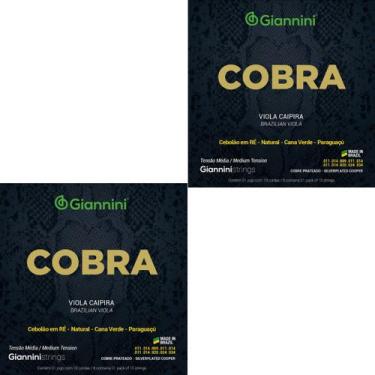Imagem de Kit 2 Encordoamento Viola Caipira Giannini Cobra GESVM Cobre Prateado 
