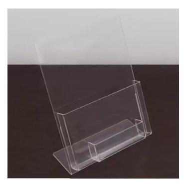 Imagem de Display Porta Folder A4 (21x30) Acrílico Com Porta Cartão - AGV CRIAÇÕ