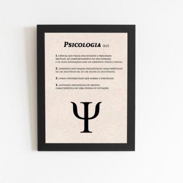 Imagem de Psicologia Dicionário Quadro Moldura Preta 60x40cm - PlimShop