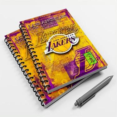 Imagem de Caderno Universitário 96 Fls Basquete Los Angeles Lakers - Premium