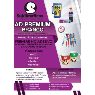 Imagem de 10 Folhas Adesivo Branco Sublimação - Premium