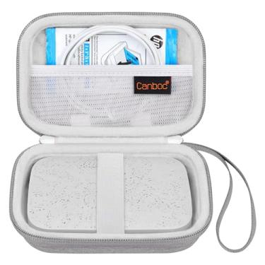Imagem de Canboc Capa rígida para impressora fotográfica instantânea HP Sprocket 2x3 (capa Luna Pearl), bolso de malha para papel fotográfico Zink, cabo, cinza (apenas capa)