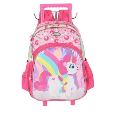 Imagem de Mochila de Rodinhas Com Alça Luxcel Up4You Unicórnio Pink
