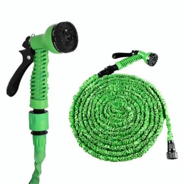 Imagem de Mangueira Mágica Expansível + Pistola Esguicho 6 Tipos Jato Cor Verde 