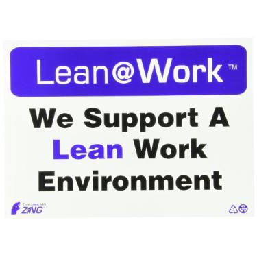 Imagem de Zing Green Products 2165 Placa de plástico reciclado Lean at Work "We Support a Lean Work Environment", 35,5 cm de comprimento, 25,4 cm de largura