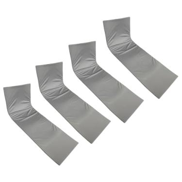 Imagem de Colchonete Almofada Espreguiçadeira De Piscina Liso Cinza Prata Impermeável 4 unidades