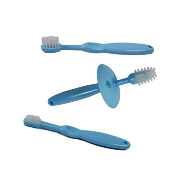 Imagem de Conjunto de escova de dentes para bebês (pacote com 3) 1-360° de silicone escova de dentes para treinamento infantil 2 escovas de dentes idade 0-2 bebê 3-escova de dentes, primeiro pincel (cor pode variar)