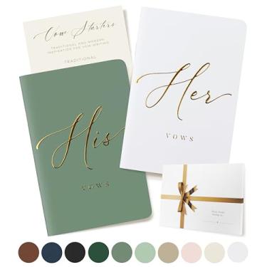 Imagem de ARTESORI Livro de votos de casamento para ela e ele, toque suave, gravação em ouro, 28 páginas alinhadas, livros de votos de casamento dele e dela, essenciais de casamento, presentes para lista de