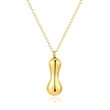 Imagem de Kainier Colar feminino com letra de bolha, pingente colorido com nome do alfabeto, pingente delicado fofo banhado a ouro 14 K, joias para presente.., Aço inoxidável, Sem Pedra Preciosa
