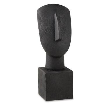 Imagem de Escultura Decorativa Face em Poliresina Preto 42x14,5cm - DROSSI