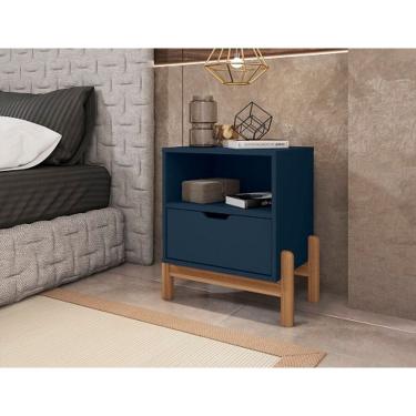 Imagem de Mesa De Cabeceira Antares Azul Cobalto - Casa D Móveis