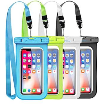 Imagem de Capa à prova d 'água LENPOW, novo tipo de bolsa de telefone PVC IPX8 à prova d'água, bolsa universal transparente para celular para iPhone X 8 7 6s 6 Plus, Samsung Galaxy s9 s8 s7, Google Pixel, LG, HTC, Blue，Green，Black，White