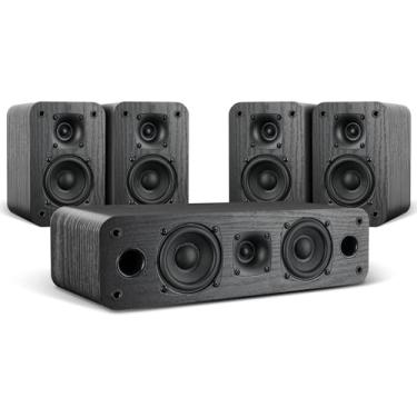 Imagem de Saiyin Sistema De Home Theater 5.0, Alto-Falantes Hifi Surround Sound De 100 W Com Som Surround Estéreo E Textura De Madeira Clássica Retrô Para Tv/Pc, Amplificador Ou Receptor Necessário, Passivo,