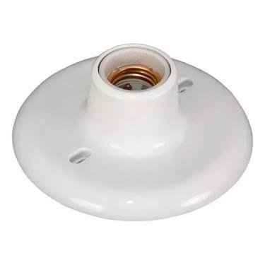 Imagem de Plafonier Decorativo Branco Plastico Soquete Porcelana 110V/220V - ATO