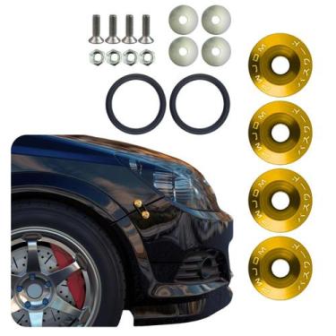 Imagem de Kit Trava Para-choque Anilha Quick Release Amarelo Estilo BR - Veon