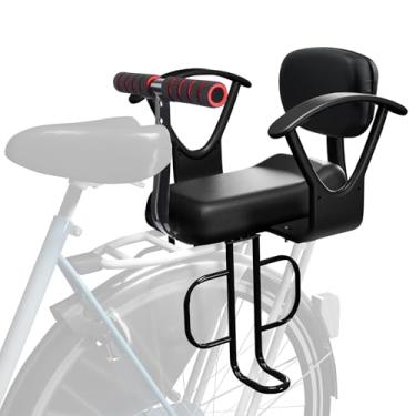 Imagem de Assento traseiro para bicicleta infantil OUSEX com encosto grosso, design de assento traseiro para crianças de 2 a 8 anos de idade (preto)