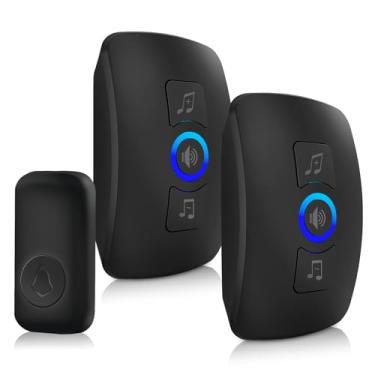 Imagem de Douevo Campainha de campainha, IP55 resistente à água, 60 melodias, 5 níveis de volume, campainha piscante de LED, alcance de mais de 1000 pés, para residências, escritórios, salas de aula e