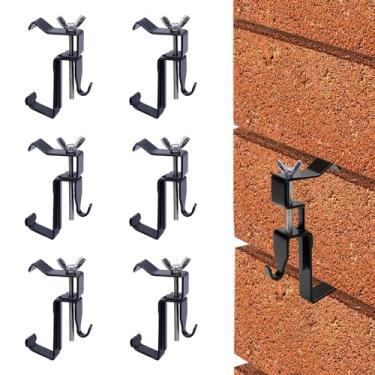 Imagem de UEMNG Clipes de parede de tijolo, grampos de ganchos de tijolo de aço inoxidável, clipes de tijolo para pendurar fotos ao ar livre, grampos ajustáveis de 4,5 a 7,5 cm, ganchos de parede sem broca,