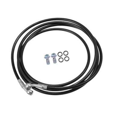 Imagem de REPAIROCK Mangueira de freio para motocicleta, linha de freio hidráulica, mangueira de óleo, encaixe de tubulação para quadriciclo, motocicleta, motocross, corrida, 250 cm, preto, 1 conjunto de peças