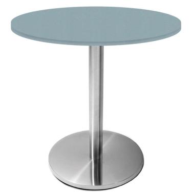 Imagem de Mesa Beta Inox 75 Cm (altura) Disco Redondo Tampo Mdp Redondo 80 Cm (larg) X 2,50 Cm (alt) Cinza