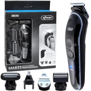 Imagem de Knup, Maquininha de Cortar Cabelo e Barba Sem Fio Com Aparador de Pelos Nariz Estojo Carregador