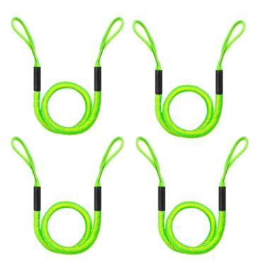 Imagem de Linhas de doca elástica para barco, corda de amarração para ancoragem com laço, cordas de barco para ancoragem, acessórios de barco, doca rápida e fácil para PWC, caiaque, jet ski, Seadoo, WaveRunner,