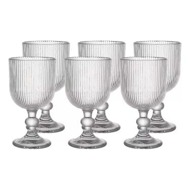 Imagem de Conjunto de Taças Kit 6 Peças Modelo Raye 400ML Cristal Lines Para Suco Água Mesa Posta