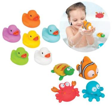 Imagem de Kit 6 Patinhos + 4 Animais Marinhos Fundo Do Mar Buba