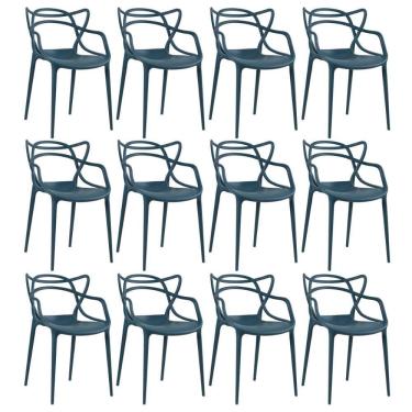 Imagem de Kit - 12 X Cadeiras Masters Allegra - Azul Petróleo