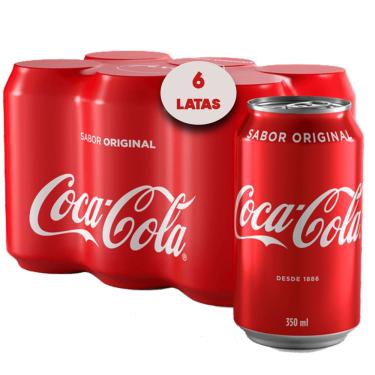 Imagem de Refrigerante coca cola Original Lata 350ml (6 Latas)