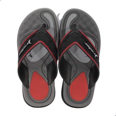 Imagem de Chinelo Infantil Rider R Line Plus Preto Vermelho e Cinza