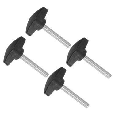 Imagem de CoCud Puxadores em T Parafuso de polegar, rosca macho M6 x 45 mm, parafuso de aperto de polegar T de plástico parafuso roscado puxadores de mão, (Aplicações: para tornos de máquinas), 4 peças