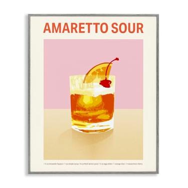 Imagem de Stupell Industries Amaretto Sour Classic Drink Gray Framed Giclee Art, design por Victoria Barnes, 24 x 30