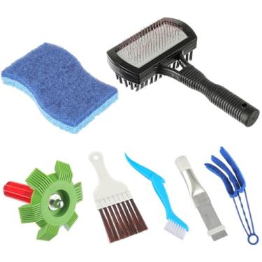 Imagem de BOJACK Kit de limpeza de barbatana de ar condicionado, limpador de escova de bobina CA condensador de escova, ferramenta de limpeza de reparo de radiador evaporador (pacote com 7)