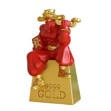 Imagem de XLWLLNJ God of Wealth estátua estatueta decorativa criativa colecionável colecionável shen sculpture desktop ornament for anding Room Bookshelf, Vermelho