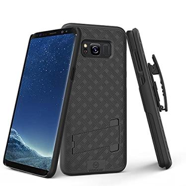 Imagem de Capa coldre para Galaxy S8 Plus, capa com coldre WixGear, combo giratório, cinto fino para Samsung Galaxy S8 Plus (serve apenas para S8 Plus) com suporte e clipe de cinto - preta