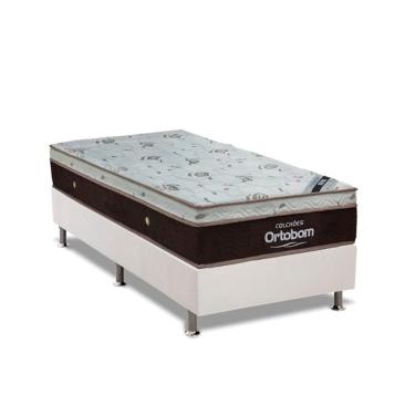 Imagem de Cama Box Solteiro: Colchão Molas Superpocket Ensacadas Ortobom Sleep King + Box White(88X188)