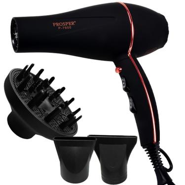 Imagem de Secador De Cabelo Prosper P-7600 7.000 Watts 220 - 240 V ~ 50/60 Hz - Preto/rosa