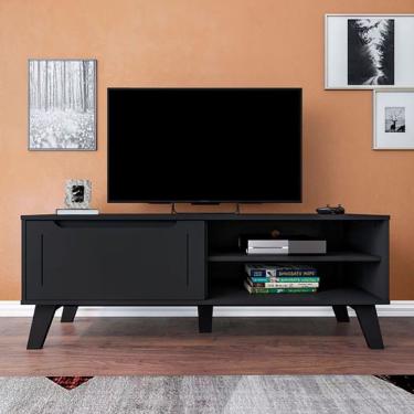 Imagem de Rack Artely Lotus Com 134 Cm De Largura, 1 Porta Basculante Preto