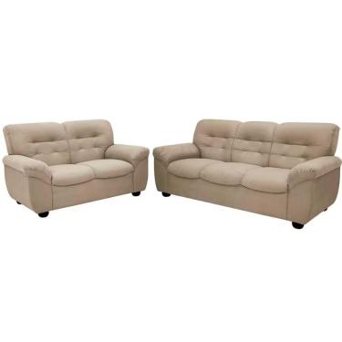Imagem de Sofá De 3 E 2 Lugares Stillus Ii Revestidos Em Tecido Suede Areia