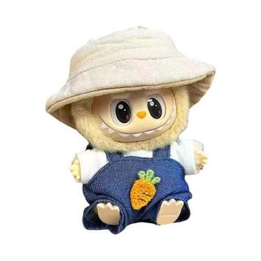Imagem de 17cm Labubu Mini Boneca De Pelúcia Roupas Vinil Boneca Pingente Tubarã